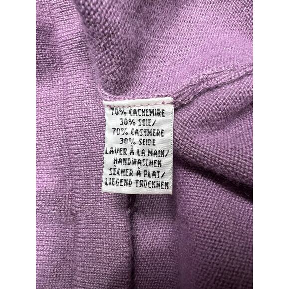 Eric Bompard Cashmere Silk Knit Top Lilac Scoop Neck Long Sleeve S–M - Picture 6 of 8